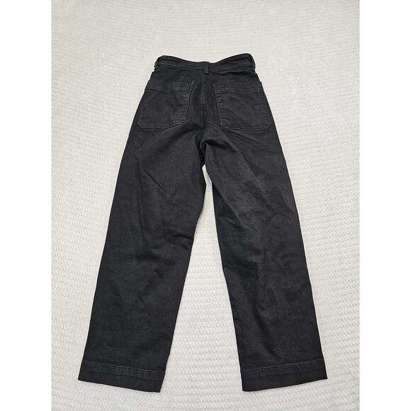 Everlane Jeans Womens 00 The Straight Leg Crop Denim Stretch Cotton Black - Picture 7 of 8